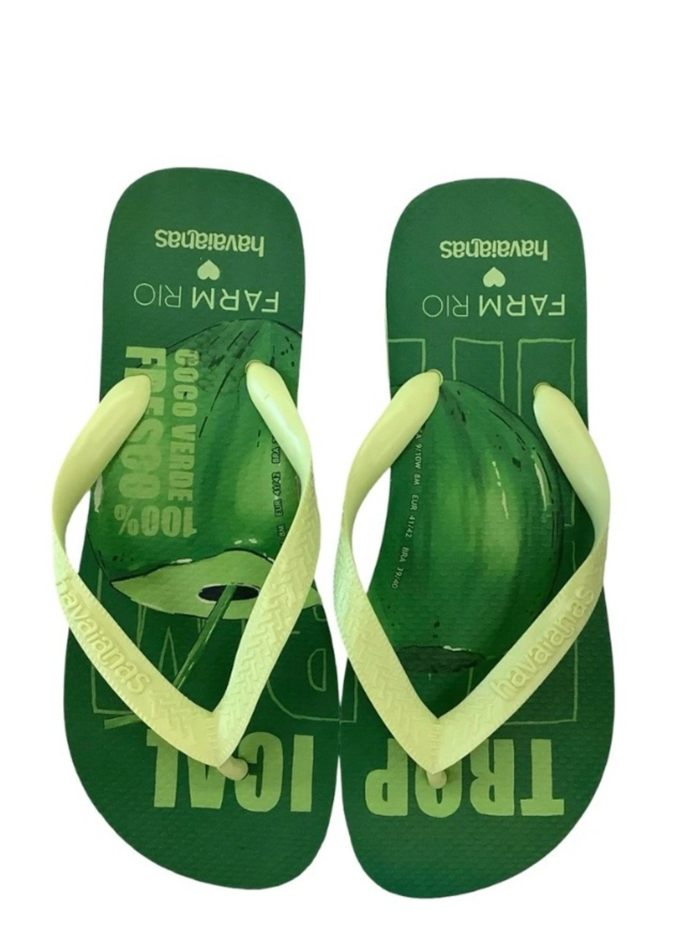 Havaianas Green Coconut Graphic Flip Flops